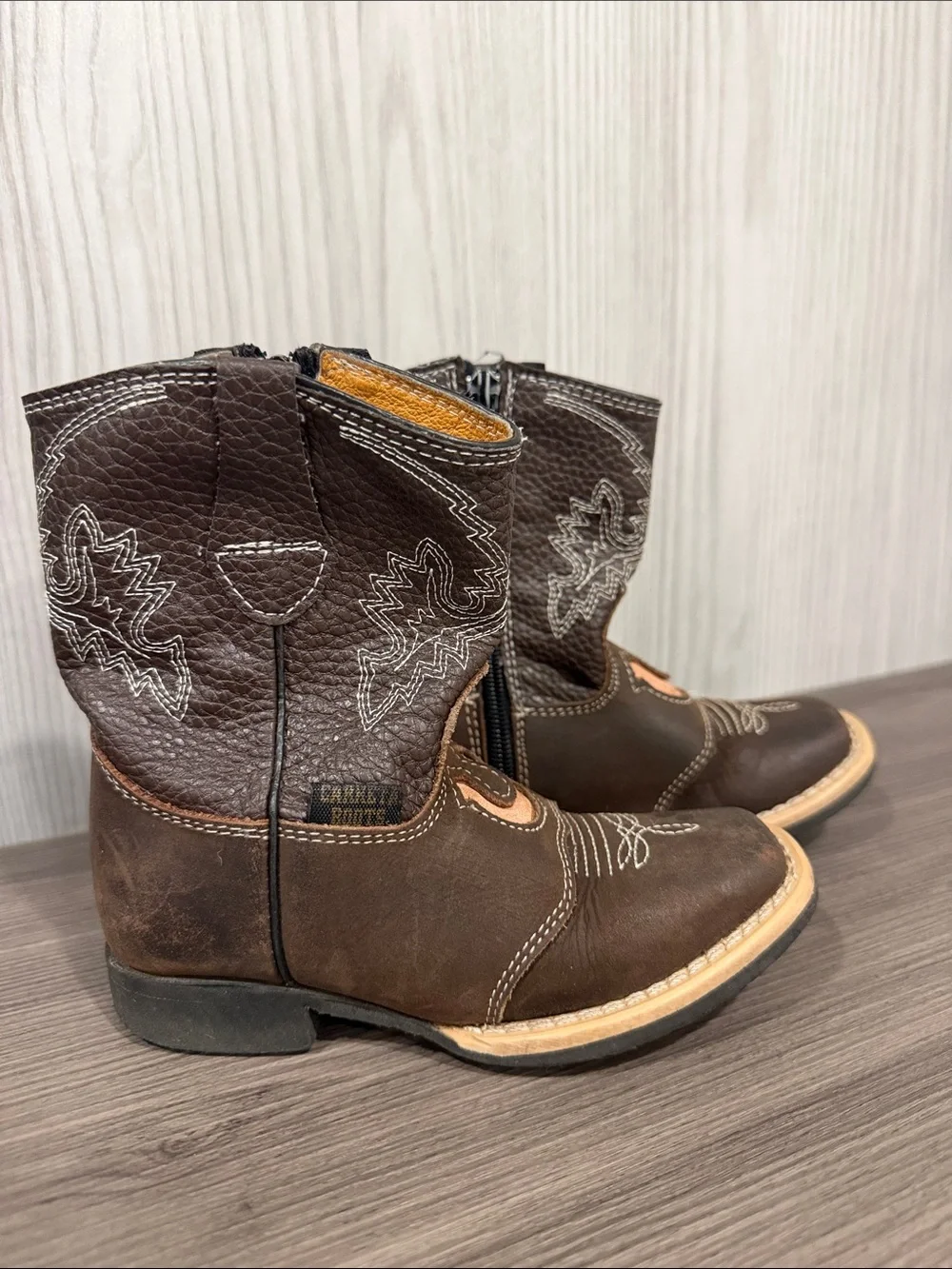 Solis Calzado Kids Brown Western Zip-On Boots